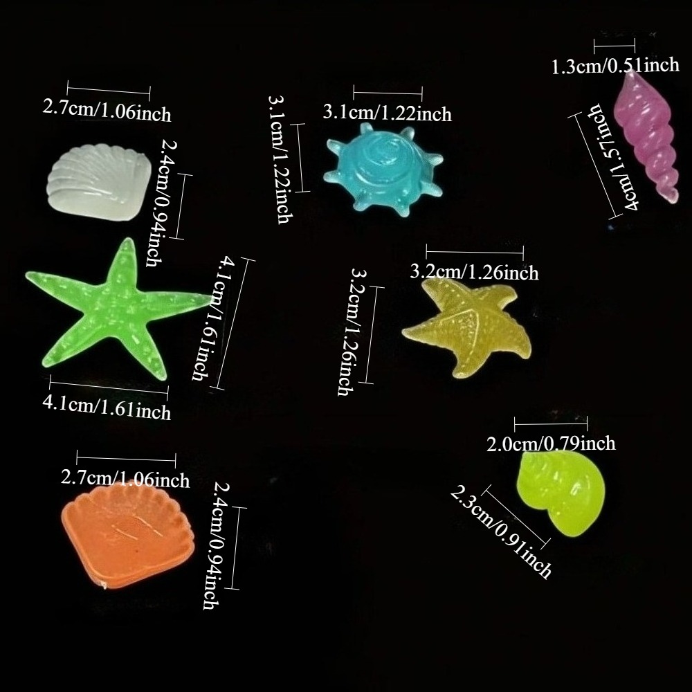 빛나는 해양석, 형광 조개껍데기, 화려한 불가사리 -  - Aquarium Fish Items 리뷰 및 가격