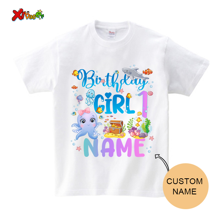 바다 생물 가족 일치하는 의상 생일 소녀 T 셔츠 생일 - Aquarium Fish And Name 리뷰 및 가격