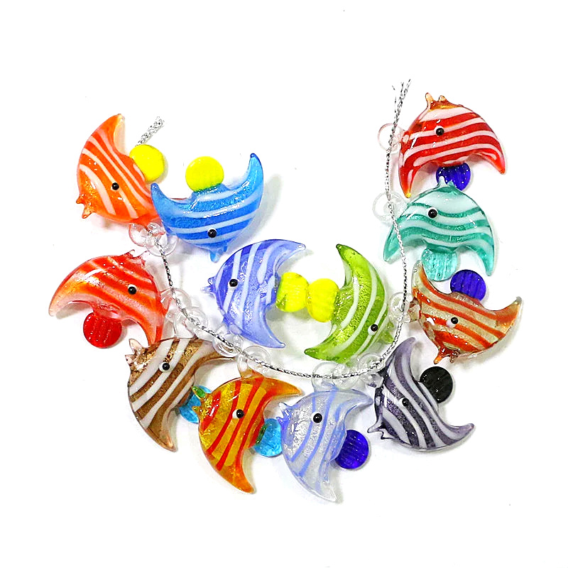 2 팩 귀여운 바다 물고기 매력 펜던트 소형 유리 생선 - Aquarium Fish Items 리뷰 및 가격