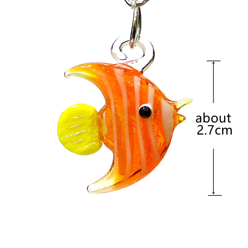 2 팩 귀여운 바다 물고기 매력 펜던트 소형 유리 생선 - Aquarium Fish Items 리뷰 및 가격