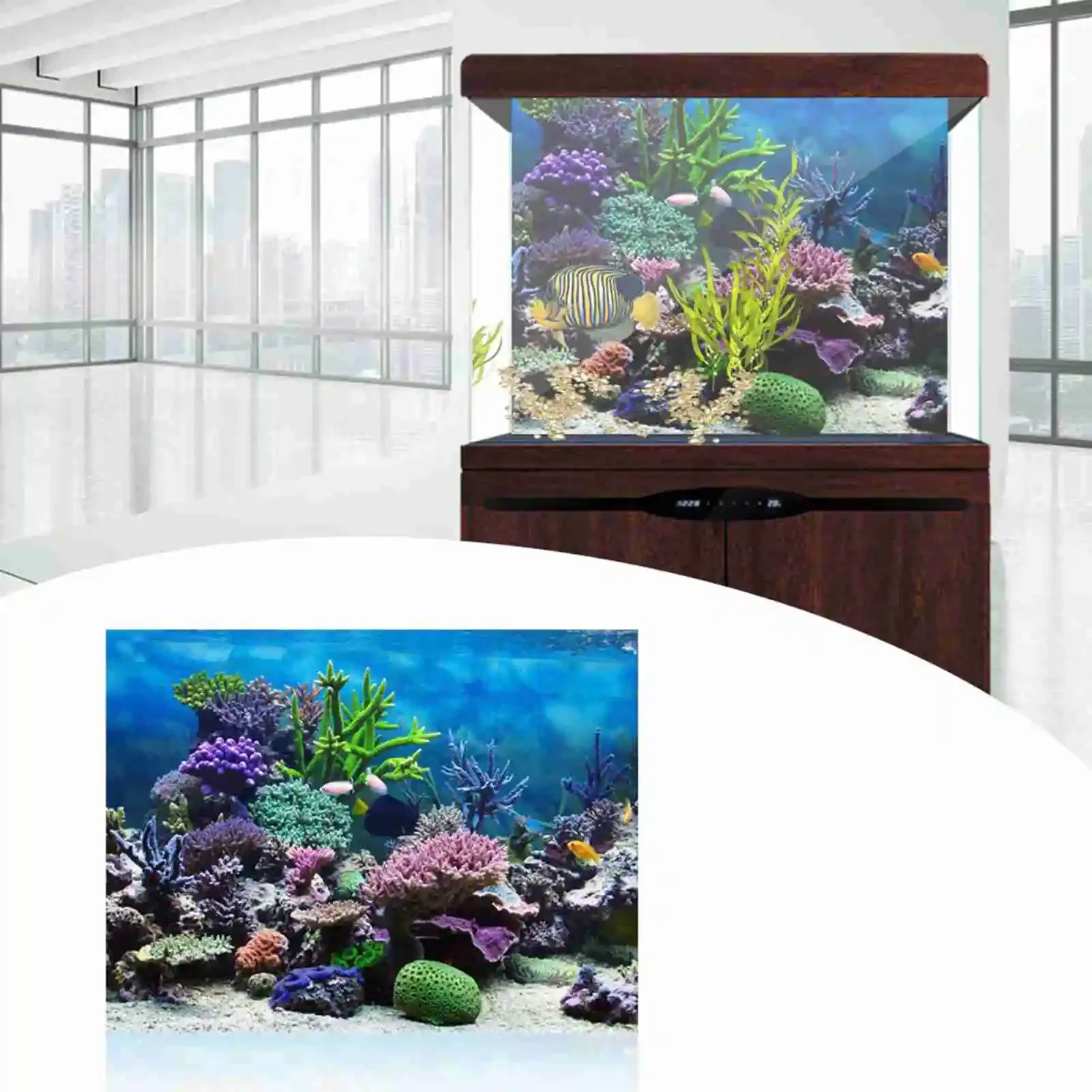 3D 수족관 풍경 포스터 벽지, 열대우림 어항 배경 장 - Aquarium Fish Background 리뷰 및 가격
